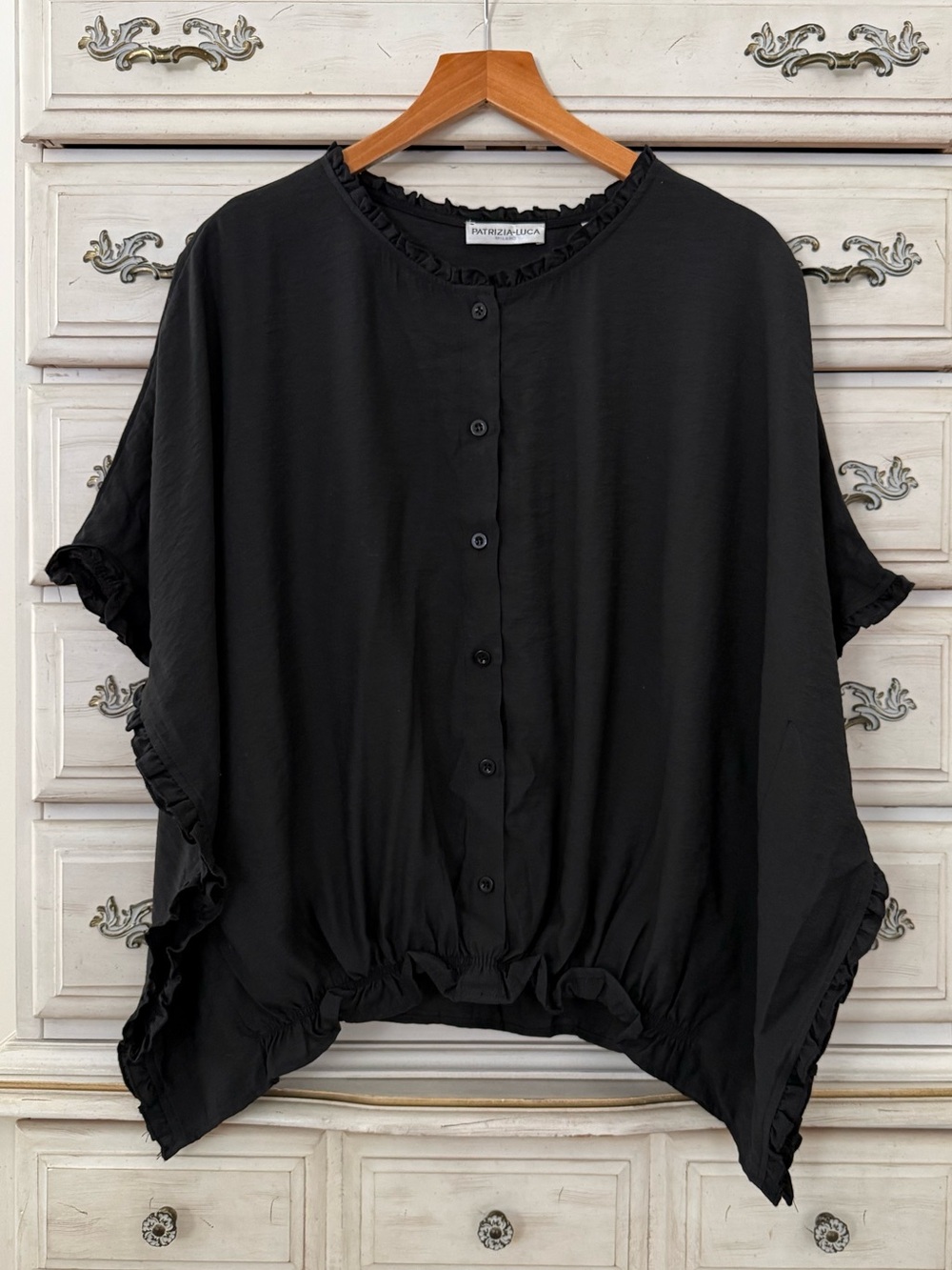 Patrizia Luca Black Button Top